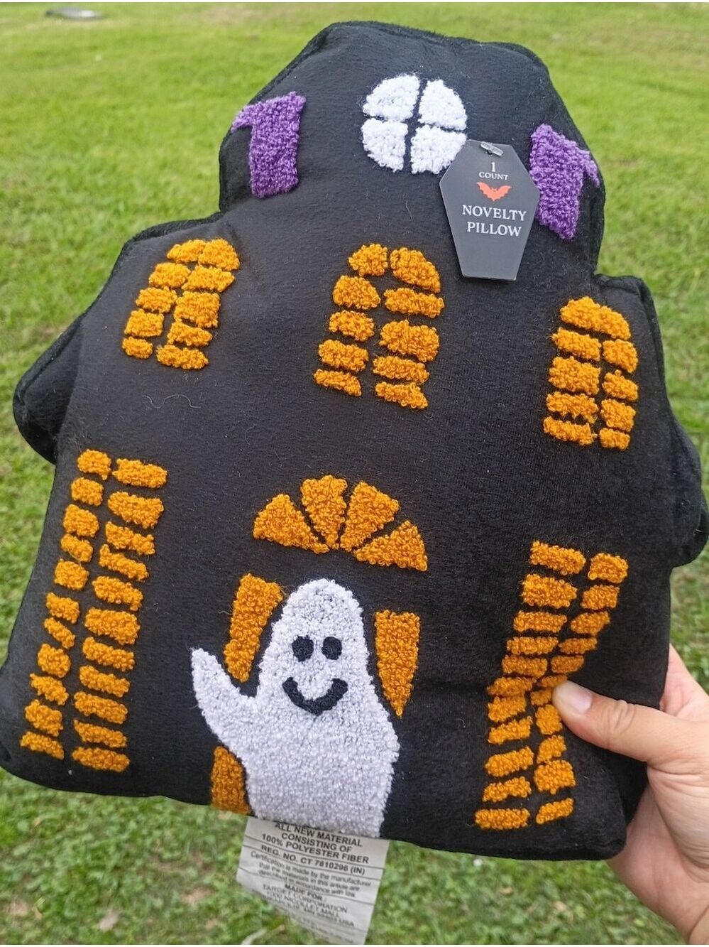 NWT Haunted House Plush Throw Pillow